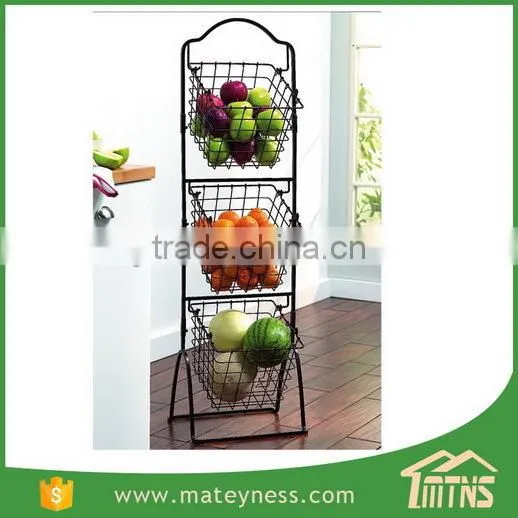 Storage Metal Kitchen 3 Tier Fruit Basket Stand photo-2