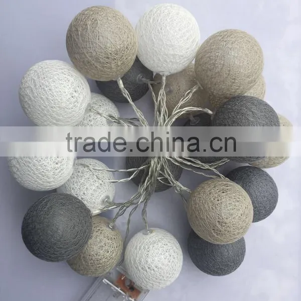 Outdoor Cotton 6cm Ball Led String Lights 1m 10leds Fairy Christmas Lamp Home Wedding Party photo-2