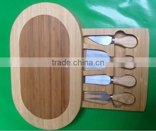 Bamboo Cheese Cutting Board With Knife photo-2