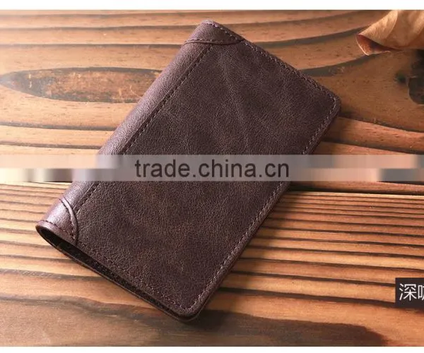 Retro Bifold Men Pure Leather Business Card Holder Fashion Card Wallet photo-3