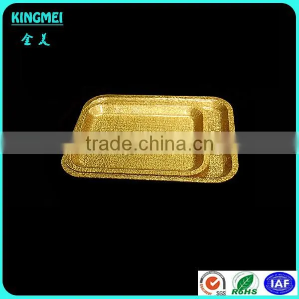 Luxury Round Acrylic Tray Sets Wholesale, Golden Fruit Trays For Wedding photo-5