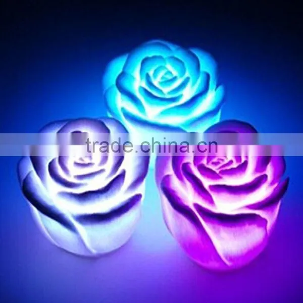 Wedding Decoration Party Lamp Mini Fancy Changing LED Rose Flower Romantic Candle Light photo-3