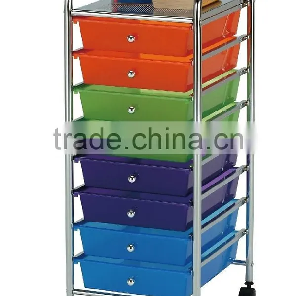 Colorful 10 Tier Plastic Storage Drawer Cart photo-3
