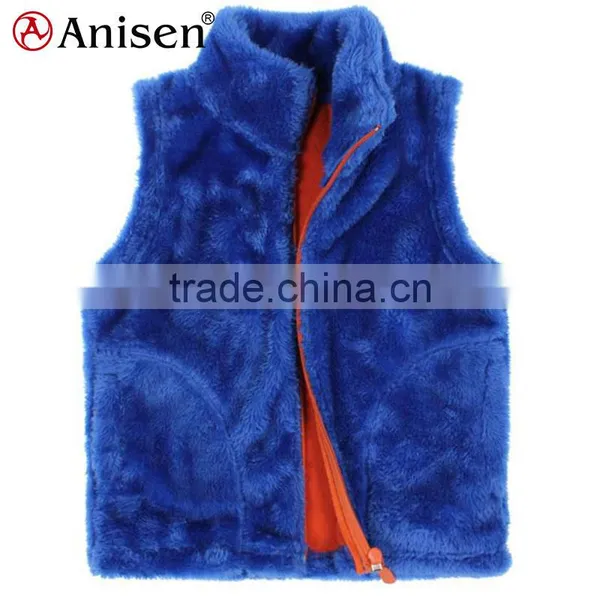 China Supplier Custom Fur Lined Fleece Men Vest photo-3