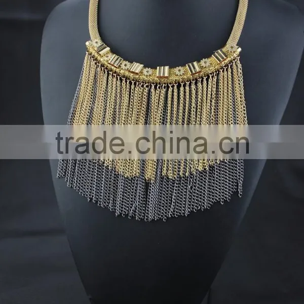 Baroque Style Metal Chain Tassel Ethnic Necklace Jewelry for Women photo-2