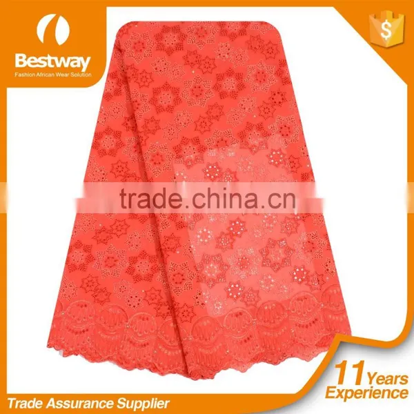 100% Cotton Swiss Voile Dry Lace Fabric With Embroidery/ Swiss Voile Lace in Switzerland for Garment SL0409-7 photo-3