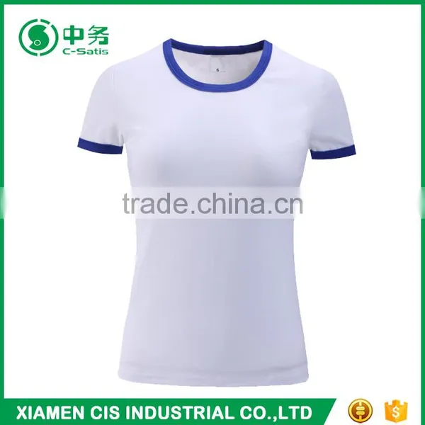 2017 Latest Fashion Summer 100% Cotton Slim Fit Round Neck Women Blank T Shirt photo-4