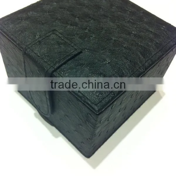 Fake Ostrich Leather Wooden Watch Box Jewelry Box With Pillow photo-3