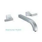 Square Two Handle Bathroom Vessel Sink Faucets , Concealed Lavatory Basin Tap With Three Hole