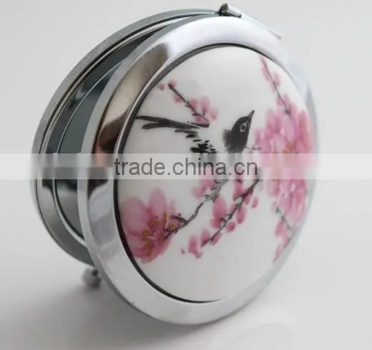 Cosmetic Mirror 2014 for Girl,Modern Design Folding Mirror,Lady's Beauty Pocket Mirror With Two Covers,Double Side Makeup Mirror photo-2