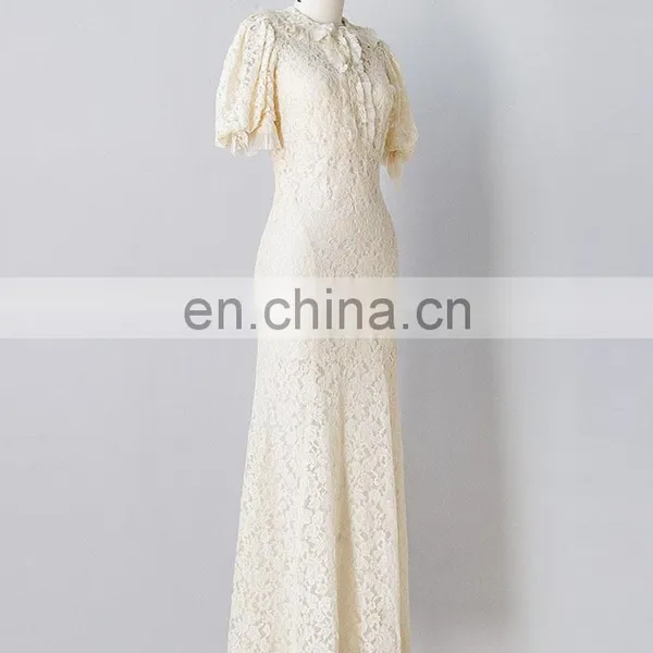 CHEFON Lace 2016 Long Evening Dresses With Sleeve Latest photo-3