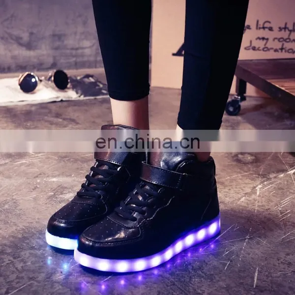 Factory Wholesale Hot Fashion Cool Light up Shoes Street Dance Luminous High Top LED Sneakers Casual Shoes for Men Women photo-2