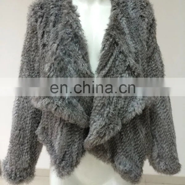 Ladies Rabbit Fur Jacket With Lapel photo-2