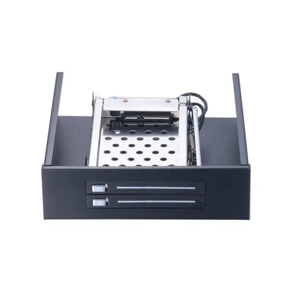Unestech ST5522 Tray-less 2x2.5in Hard Drive Case to 5.25in Optibay SATA SSD Hdd Enclosure for 2.5in Hdd Mobile Rack