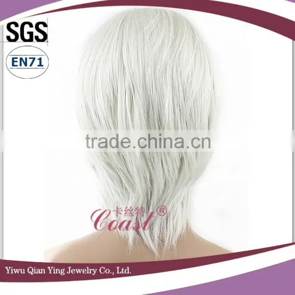 Factory Supply White Short Male Cute Cosplay Wig photo-3