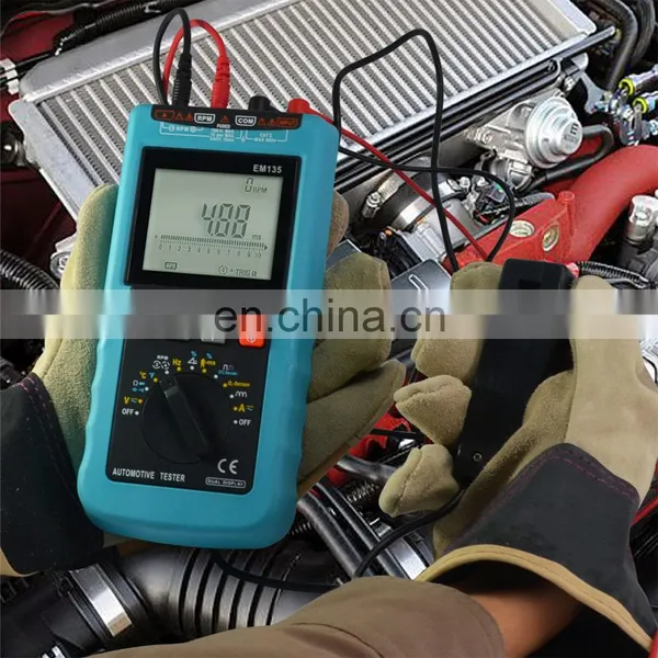 Allosun EM135 Car Diagnostic Tool Digital Automotive Multi-meter Car Engine RPM Tester Dwell Angle Car Alternator Tester photo-2