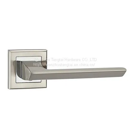 Internal External Aluminum Door Handle for European Wooden Door Mortise Lock Hardware