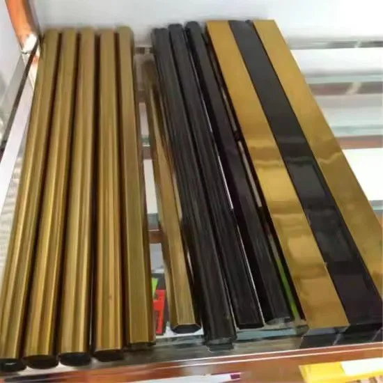 Gold Color 304 201 316 2205 Material SS A554 Gold Color SS Pipes Polished PVD Coating Stainless Steel Pipe