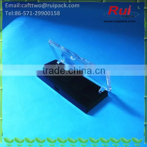 Plastic Black Square Eyeshadow Case With Clear Cover, Long Thin Eyeshadow Palette Case