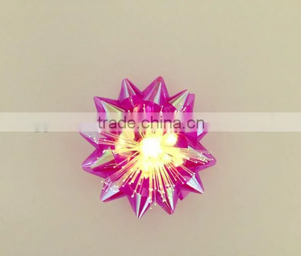 New Design! Green Printing Snowflake Christmas Gift Ribbon LED Star Bow/mesh Ribbon Star Bow photo-6