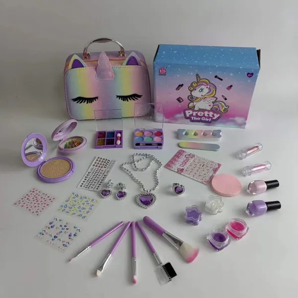 Popular Kids Cosmetics Makeup Set Include Kids Nail Polish Children Eyeshadow Pretend Cosmetic Toys for Kids Girls Beauty Set photo-5
