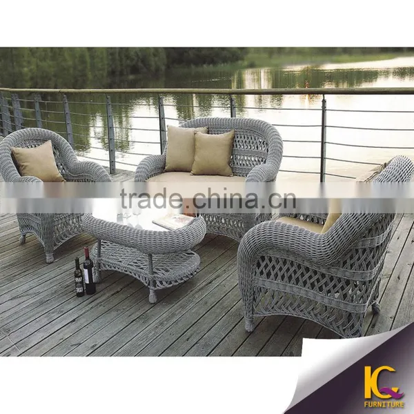 Garden Line Lowes Wicker Outdoor Patio Rattan Sofa With Cushions photo-2