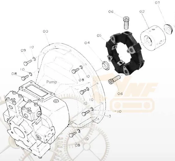 331/25063 Cf-A-50 Size 50 50A Flexible Rubber Coupling E120 E312 Excavator Hydraulic Pump Flexible Rubber Coupling photo-4