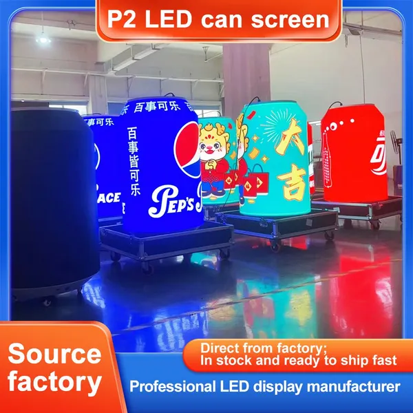 Likang LED Can Screen Exhibition Hall Full Color Screen Flexible Irregular Screen Bar Creative Beer Can Display Screen photo-5