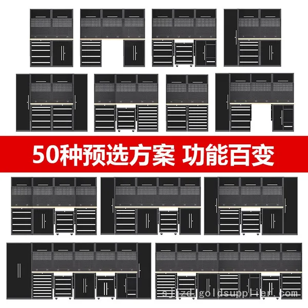 New Design Heavy-Duty Garage Combination Tool Cabinets Workshop Metal Workbench With Drawers Tool Cart With Tools photo-5