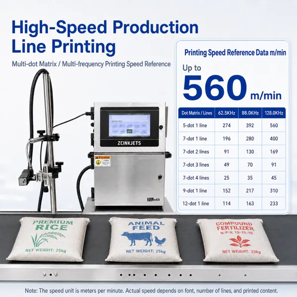 Rice Bag CIJ Continuous Inkjet Printer for Food Grain Packaging Date Batch Lot Code Printing and Production Line Coding photo-2