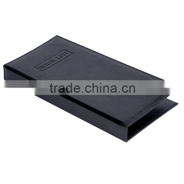 Black High Quality Leather Wine List Folder Menu Cover for Resturant photo-5