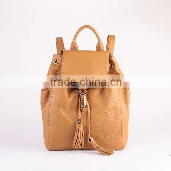 4313 Leisure Style PU Material Apricot Color Women Fashion Backpack Manufacturers China photo-2