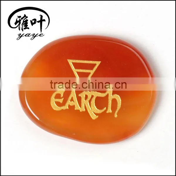 Wholesale Engraved Triangle Symbol Natural Carnelian Palm Stone Set photo-3