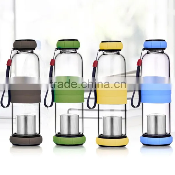 WB-S100 Premium Quality Reusable Glass Tea / Fruit Infuser Bottle photo-2