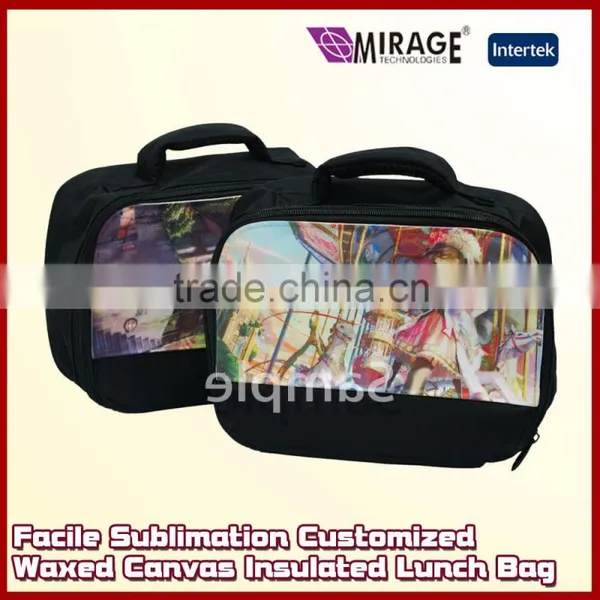 Sublimation Customized Waxed Canvas Insulated Lunch Box Bag