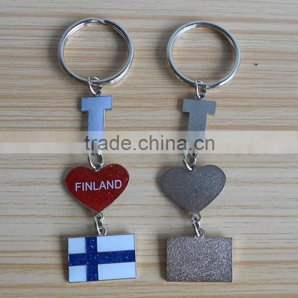 Silver Metal Palestine Country Flag Map Key Chain photo-3