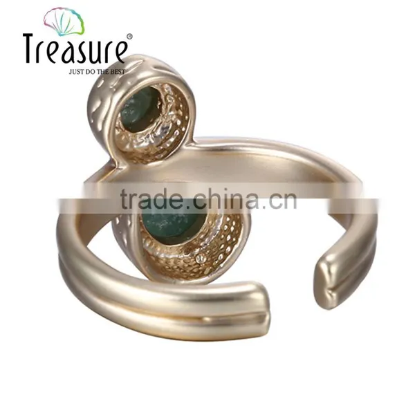 2016 Chinese Wholesale Green Stone Mosaic Gold Plating Ring Jewelry photo-5
