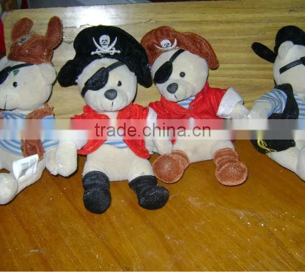 Cool Plush Pirate Teddy Bear With Glasses