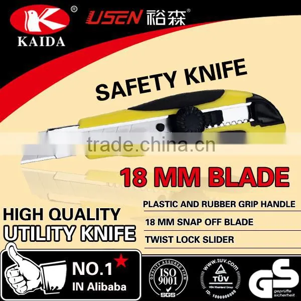 Stationery 9mm Snap Off Blade Plastic With Rubber Grip Handle Utility Knife photo-5