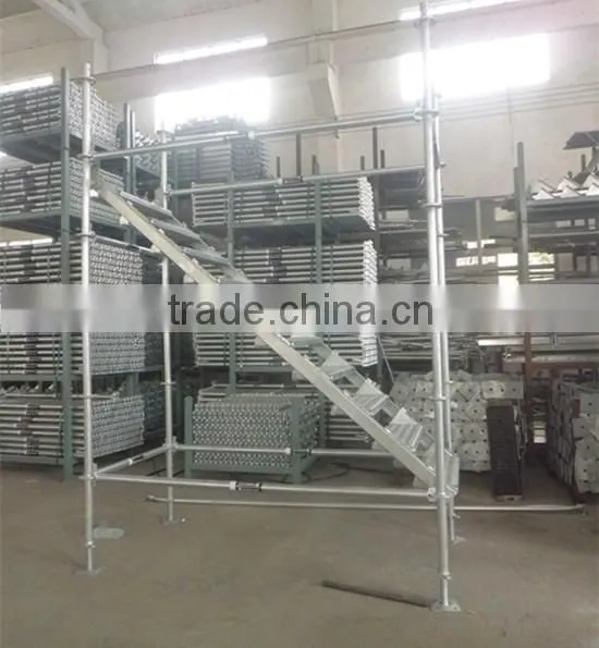 Stringer Stair and Treads for Ringlock System Scaffolding