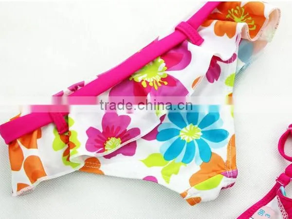 Kids Pink Yellow Floral Bikini 2 pc Swimsui photo-4
