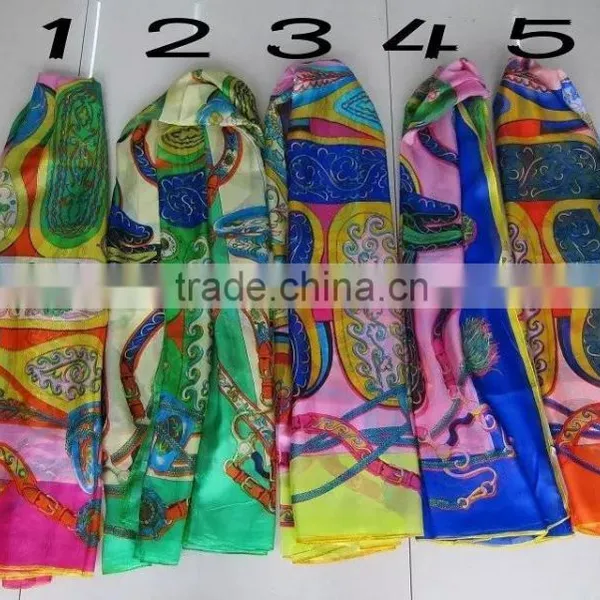 Ladies Floral Silk Scarf Long Silk Scarf Fashion Silk Scarf
