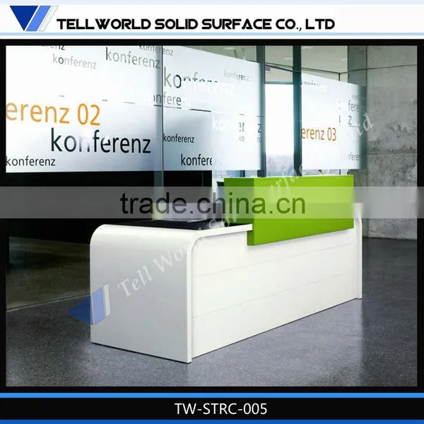 10 Years Warranty Top Quality Attractive High Glossy Modern Lighted Reception Desk With Back Wall photo-5