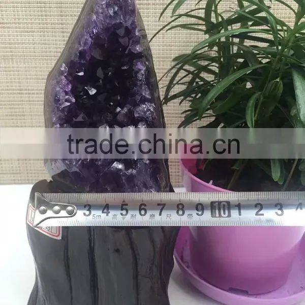 Natural Narrow Shaped Amethyst Geode Uruguay Crystal Cluster Ornaments photo-4