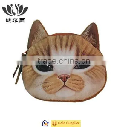 Eye-catching 3D Cute Lovely Children Coin Money Card Cat Zipper Purse photo-3