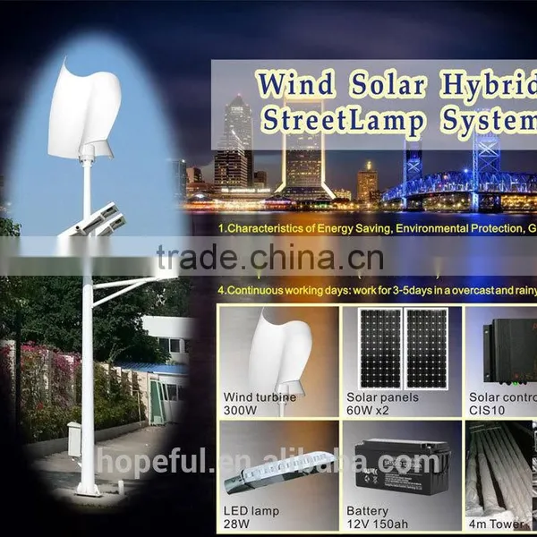 300w China Cheap Low Rpm Spiral Vertical Axis Wind Turbine for Home,wind Solar Hybrid System photo-2