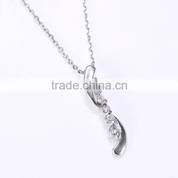 Fashion 925 Sterling Silver White CZ Necklace
