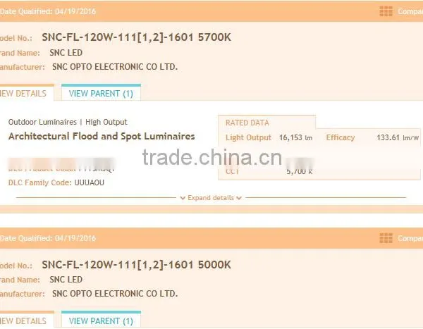 2016 New Products 120w 5700k UL DLC Module Led Flood Light With HLG Mean Well Driver photo-5