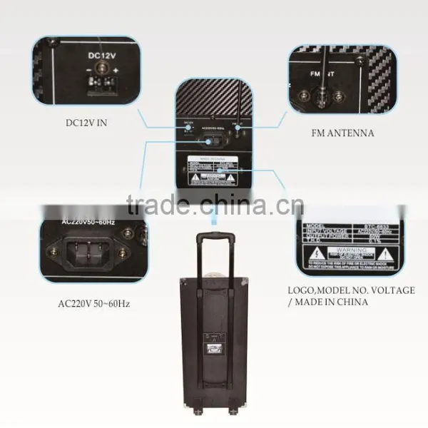 Hoxen 10" Active Trolley Speakers With Bluit-in Party Light Show,bluetooth Function L-45A photo-4