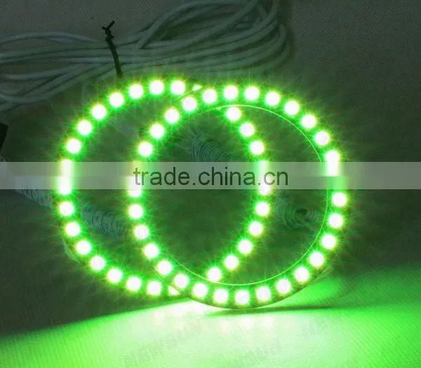 Factory Cheap Car Lamps 12V DC High Light Color Change 100mm RGB Angel Eyes With IR in Auto Lighting System photo-6